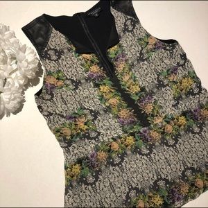 Sanctuary Leather Back Detail Sleeveless Top- Sz L